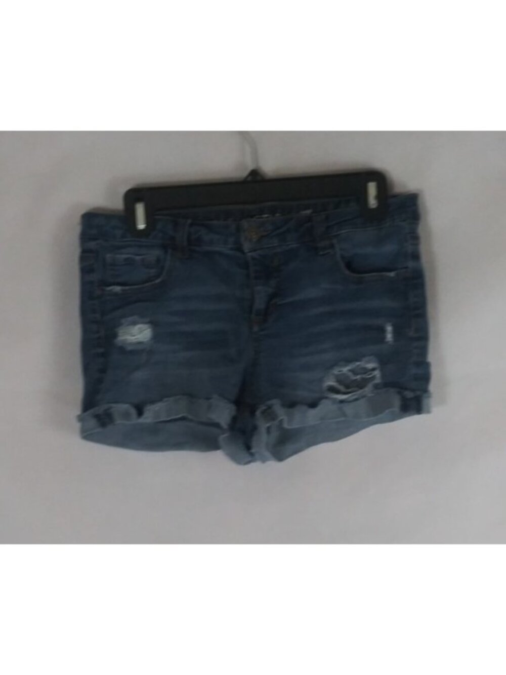 Vanilla Star Low Rise Shortie Women's Frayed Torn Booty Jean Shorts Size 7